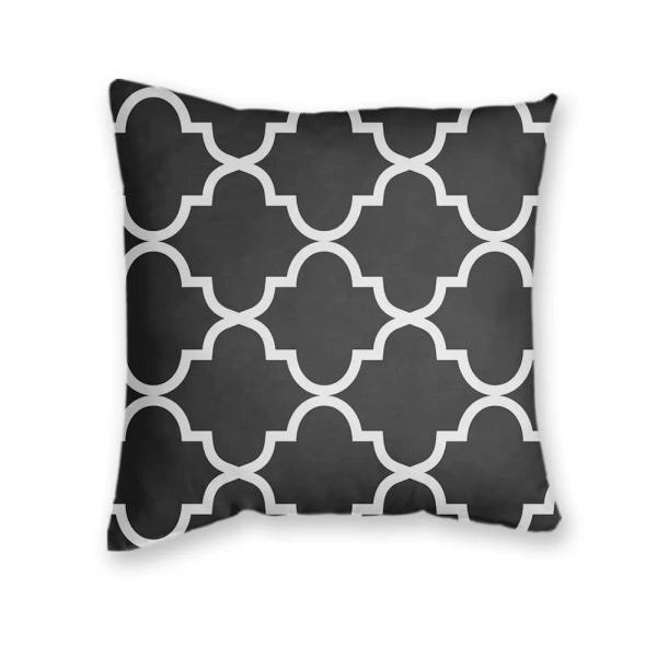 Kit 4 Capas de Almofadas Decorativas Estampa Marroquina Amarelo e Preto - 5