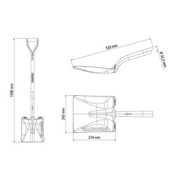 Pá Quadrada 417/20 em Aço com Cabo de Madeira 74 Cm com Empunhadura Metálica Ergonômica - 4