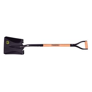 Pá Quadrada 417/20 em Aço com Cabo de Madeira 74 Cm com Empunhadura Metálica Ergonômica