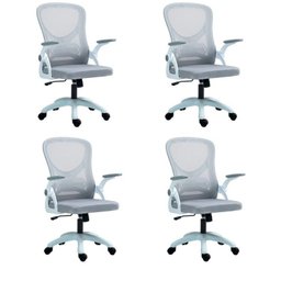Kit com 4 Cadeira Escritório Diretor Office Columbus com Tela Mesh - 1