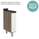Ver imagem 4 de Balcao com Tampo 1p 20cm Mdf Kali 16796 Carvalho Toq Off White Cetim Nicioli
