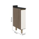 Ver imagem 3 de Balcao com Tampo 1p 20cm Mdf Kali 16796 Carvalho Toq Off White Cetim Nicioli