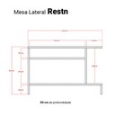 Ver imagem 4 de Mesa Lateral Restn Carvalho Moderna Sala Quarto Hall