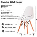Ver imagem 2 de Conjunto com 6 Cadeiras Eiffel Brancas – Design Moderno com Base de Madeira Pé Palito