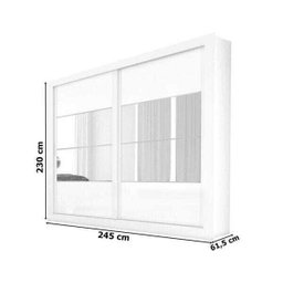 Guarda-Roupa Casal Ipanema 2 Portas de Correr Docelar Móveis - Branco - 6 Guarda-Roupa Casal Ipanema 2 Portas de Correr Docelar Móveis - Branco - 6