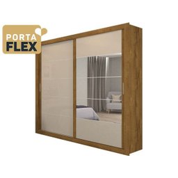Guarda-Roupa Casal Itapuã 2 Portas de Correr com Espelho Docelar Móveis - Rovere Prime/Off-White - 2