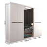 Guarda-Roupa Casal Linhares com 6 Portas e 4 Gavetas Branco Panan Móveis - 5