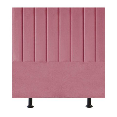 Cabeceira Estofada Cama Box Casal 140 Cm Mavie Suede Cor:rosa
