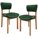 Ver imagem 4 de Kit 2 Cadeiras para Sala de Jantar Cozinha Living Estofada Dara L02 Couríssimo Verde Musgo - Lyam de
