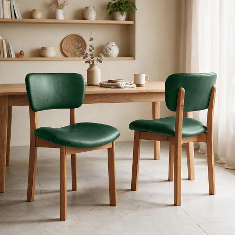 Kit 2 Cadeiras para Sala de Jantar Cozinha Living Estofada Dara L02 Couríssimo Verde Musgo - Lyam de