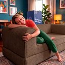 Ver mais imagens de Sofá Cama Cotton 1,50m Xpand Tech Tecido Velourê Marrom Cama Inbox