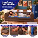 Ver imagem 6 de Sofá Cama Cotton 1,50m Xpand Tech Tecido Velourê Marrom Cama Inbox