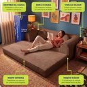 Ver imagem 4 de Sofá Cama Cotton 1,50m Xpand Tech Tecido Velourê Marrom Cama Inbox