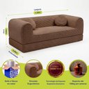 Ver imagem 3 de Sofá Cama Cotton 1,50m Xpand Tech Tecido Velourê Marrom Cama Inbox