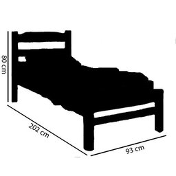 Cama de Solteiro Madeira Maciça Cor IMBUIA - 2