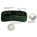 Ver imagem 3 de Sofá Curvo 2 Lugares Orgânico Sala Recepção Luxo Panamá 160cm Suede Verde