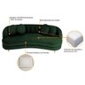 Sofá Curvo 2 Lugares Orgânico Sala Recepção Luxo Panamá 160cm Suede Verde - 3