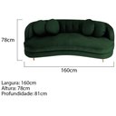 Ver imagem 2 de Sofá Curvo 2 Lugares Orgânico Sala Recepção Luxo Panamá 160cm Suede Verde