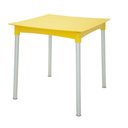 Ver imagem 1 de Mesa Tramontina Laura Rattan em Polipropileno Amarelo com Pernas de Alumínio Anodizado