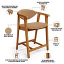 Ver imagem 4 de Kit 02 Banquetas Baixa para Cozinha Sala Jantar Bancada Cecília L02 Bouclê Mostarda - Lyam Decor