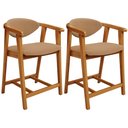 Ver imagem 1 de Kit 02 Banquetas Baixa para Cozinha Sala Jantar Bancada Cecília L02 Bouclê Mostarda - Lyam Decor