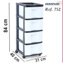 Ver imagem 3 de Gaveteiro Plástico Organizador 4 Gavetas Grandes Multiuso