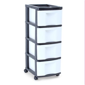 Gaveteiro Plástico Organizador 4 Gavetas Grandes Multiuso