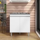 Ver imagem 3 de Balcão para Cooktop com Tampo Andreia 2 Portas Branco Ajl