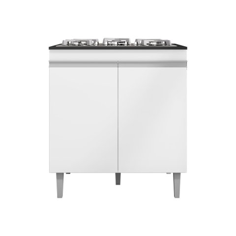 Balcão para Cooktop com Tampo Andreia 2 Portas Branco Ajl
