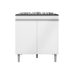 Balcão para Cooktop com Tampo Andreia 2 Portas Branco Ajl - 1 Balcão para Cooktop com Tampo Andreia 2 Portas Branco Ajl - 1