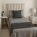 Ver imagem 1 de Peseira Drapeada Veludo Luxo 1,60x0,50m Dupla Face cama solteiro Cinza Chumbo