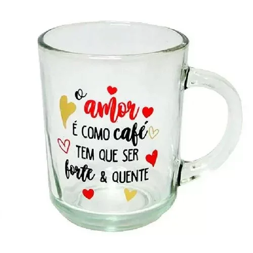 Caneca de Vidro com Frases de Amor - 320ml - 3