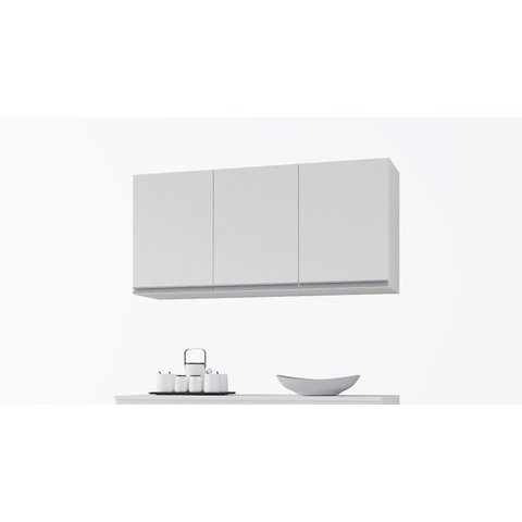Armário Aéreo 3 Portas Premium 120cm Branco - Nathan