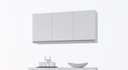 Ver imagem 1 de Armário Aéreo 3 Portas Premium 120cm Branco - Nathan