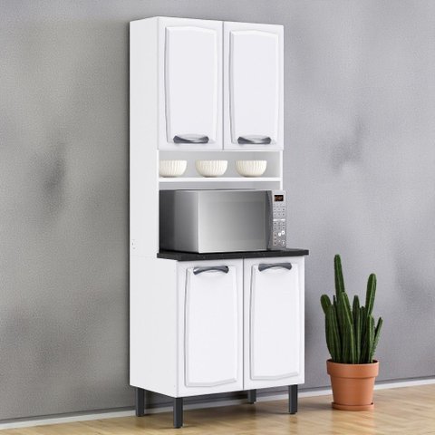 Paneleiro Duplo em Aço 80cm 4 Portas Nicho para Forno New Premium Itatiaia Branco