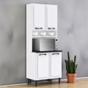 Ver imagem 1 de Paneleiro Duplo em Aço 80cm 4 Portas Nicho para Forno New Premium Itatiaia Branco
