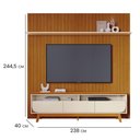 Ver imagem 2 de Kit Painel Piso-Teto Kit Luna 200cm MDP com Gavetas Cinamomo e Off White Pallazio