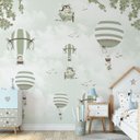 Ver imagem 3 de Papel de parede infantil balão verde quarto de bebê M² PP18