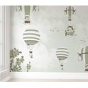 Ver imagem 2 de Papel de parede infantil balão verde quarto de bebê M² PP18