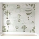 Ver imagem 1 de Papel de parede infantil balão verde quarto de bebê M² PP18