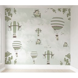 Papel de parede infantil balão verde quarto de bebê M² PP18 - 1