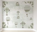 Ver imagem 1 de Papel de parede infantil balão verde quarto de bebê M² PP18