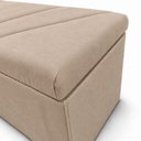 Ver imagem 5 de Calcadeira Recamier Baú Estofada 100cm para Cama Solteiro Suede Capuccino