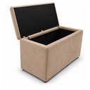 Ver imagem 3 de Calcadeira Recamier Baú Estofada 100cm para Cama Solteiro Suede Capuccino