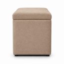 Ver imagem 4 de Calcadeira Recamier Baú Estofada 100cm para Cama Solteiro Suede Capuccino