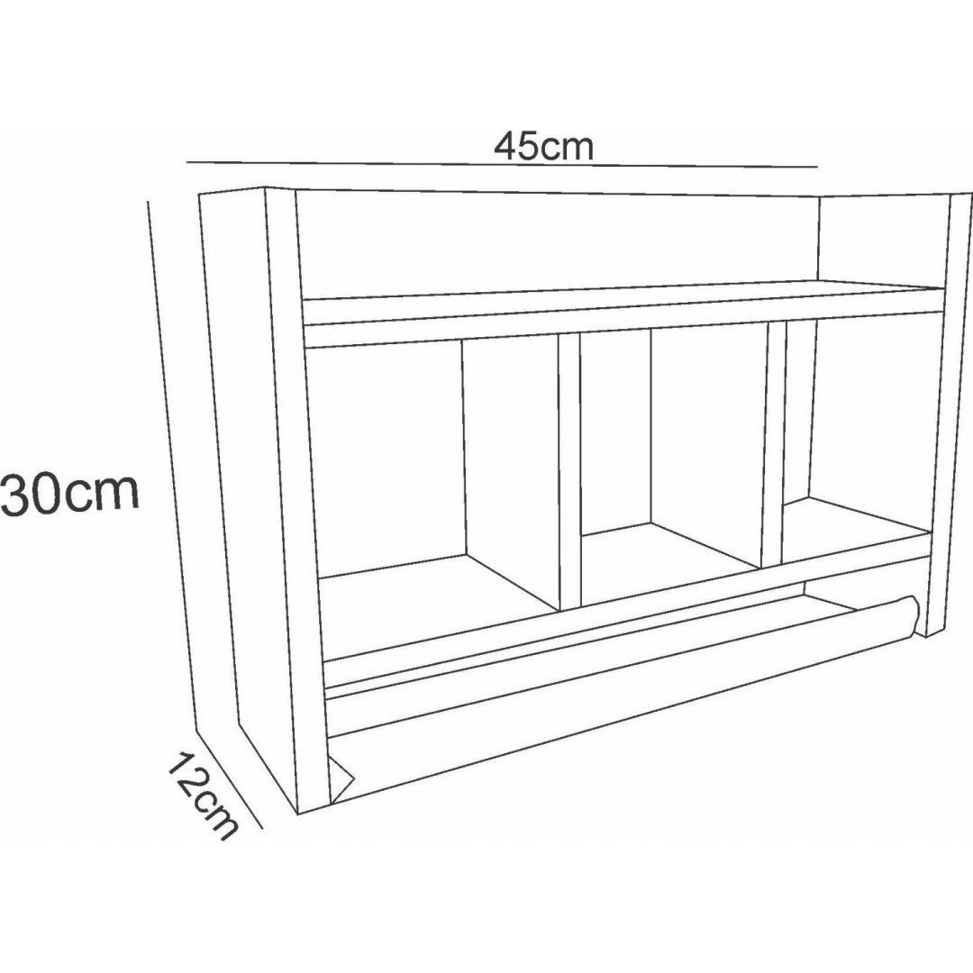 Nicho De Parede Para Banheiro Porta Toalha Em Mdf Madeirado - 3