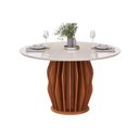 Ver imagem 1 de Mesa Jantar Tokyo Madeirado/Vidro 136cm Freijo/Off DJ Móveis