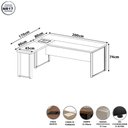 Ver imagem 3 de Mesa Executiva em L Diretor F5 Office Moderno sem Gavetas Nogal com Preto