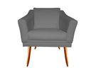 Ver imagem 2 de Poltrona Decorativa Agatha Suede Cinza Pés Madeira Ms Decor