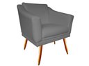 Ver imagem 1 de Poltrona Decorativa Agatha Suede Cinza Pés Madeira Ms Decor
